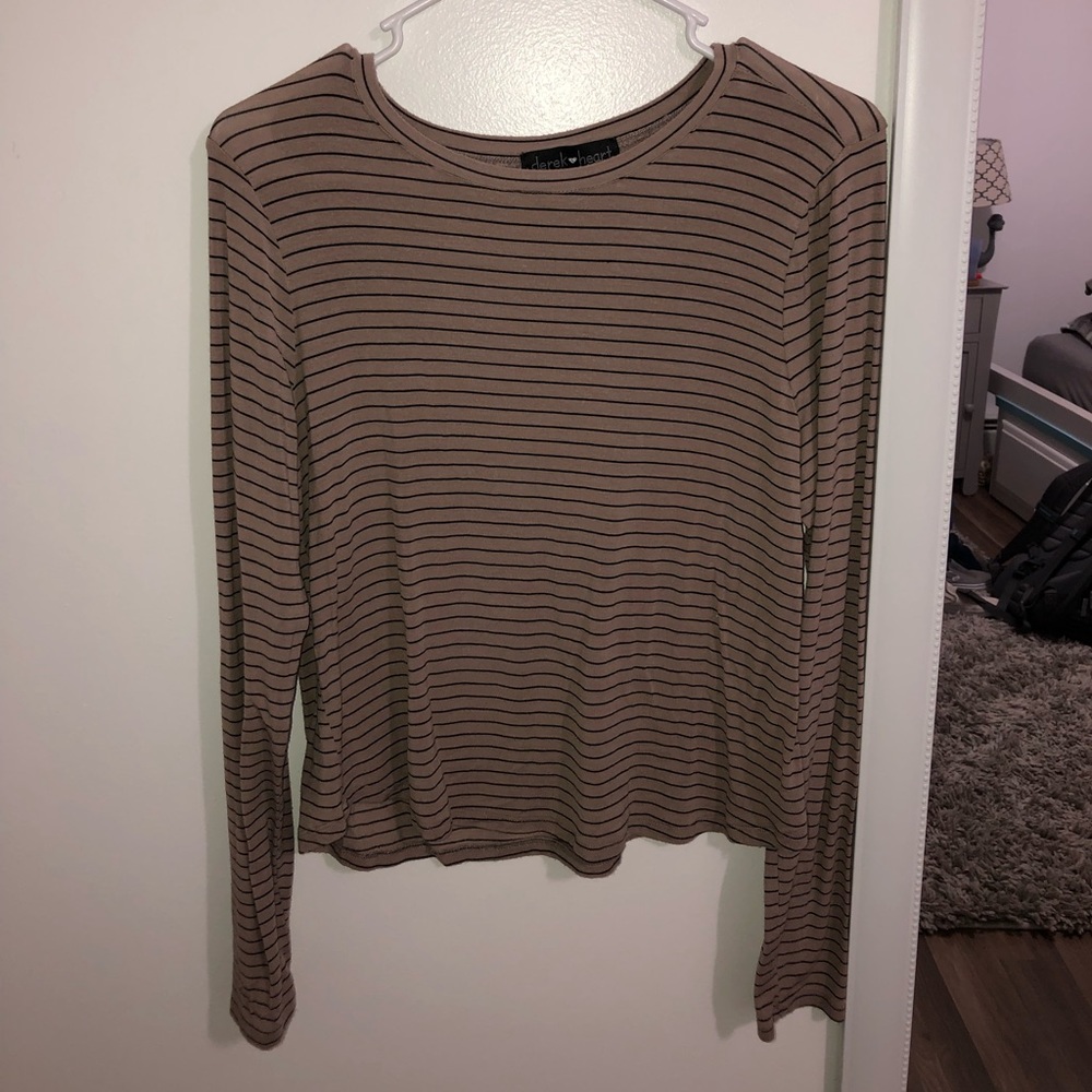 brownish/ tan striped long sleeve